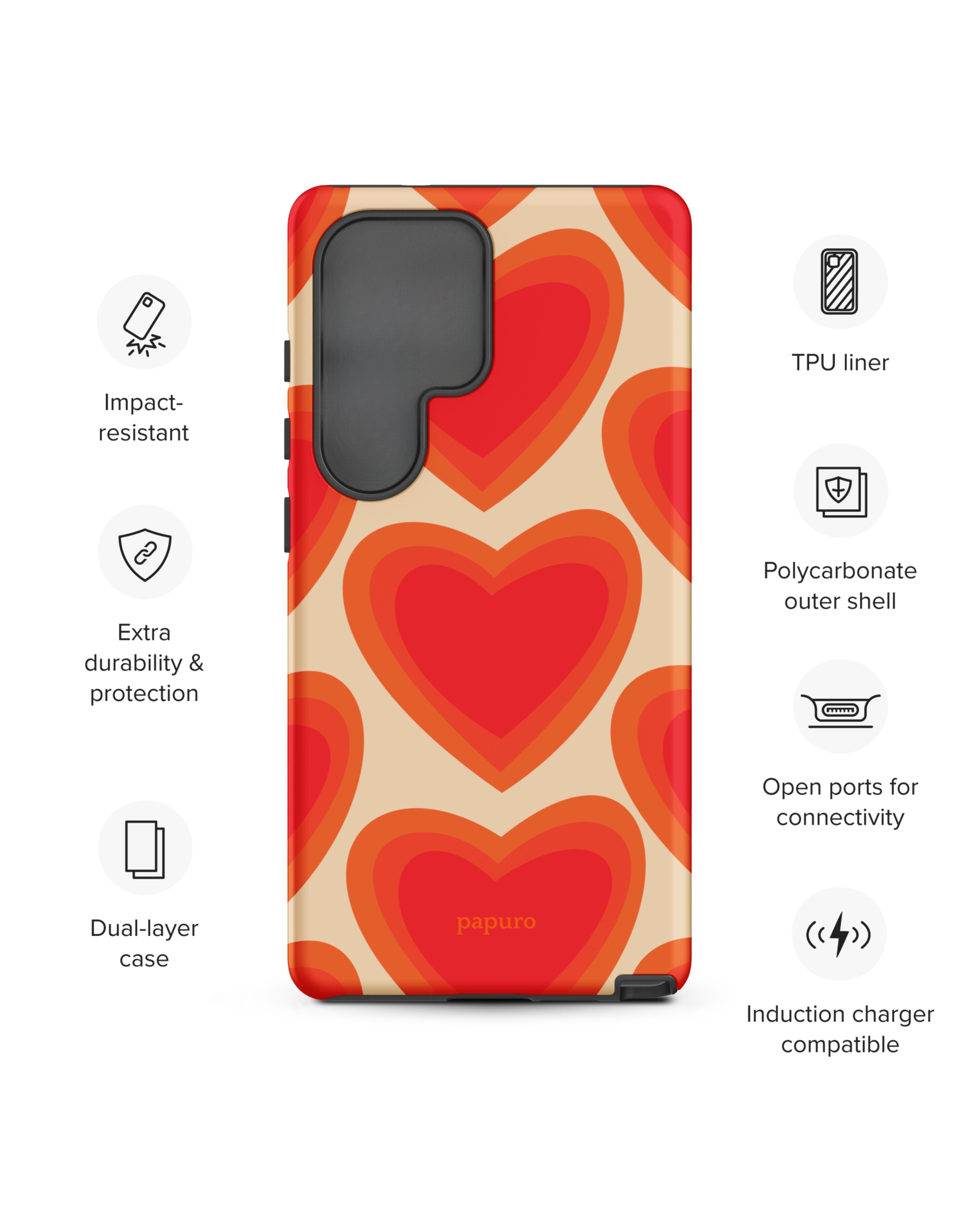 Sunset Hearts Samsung Phone Case