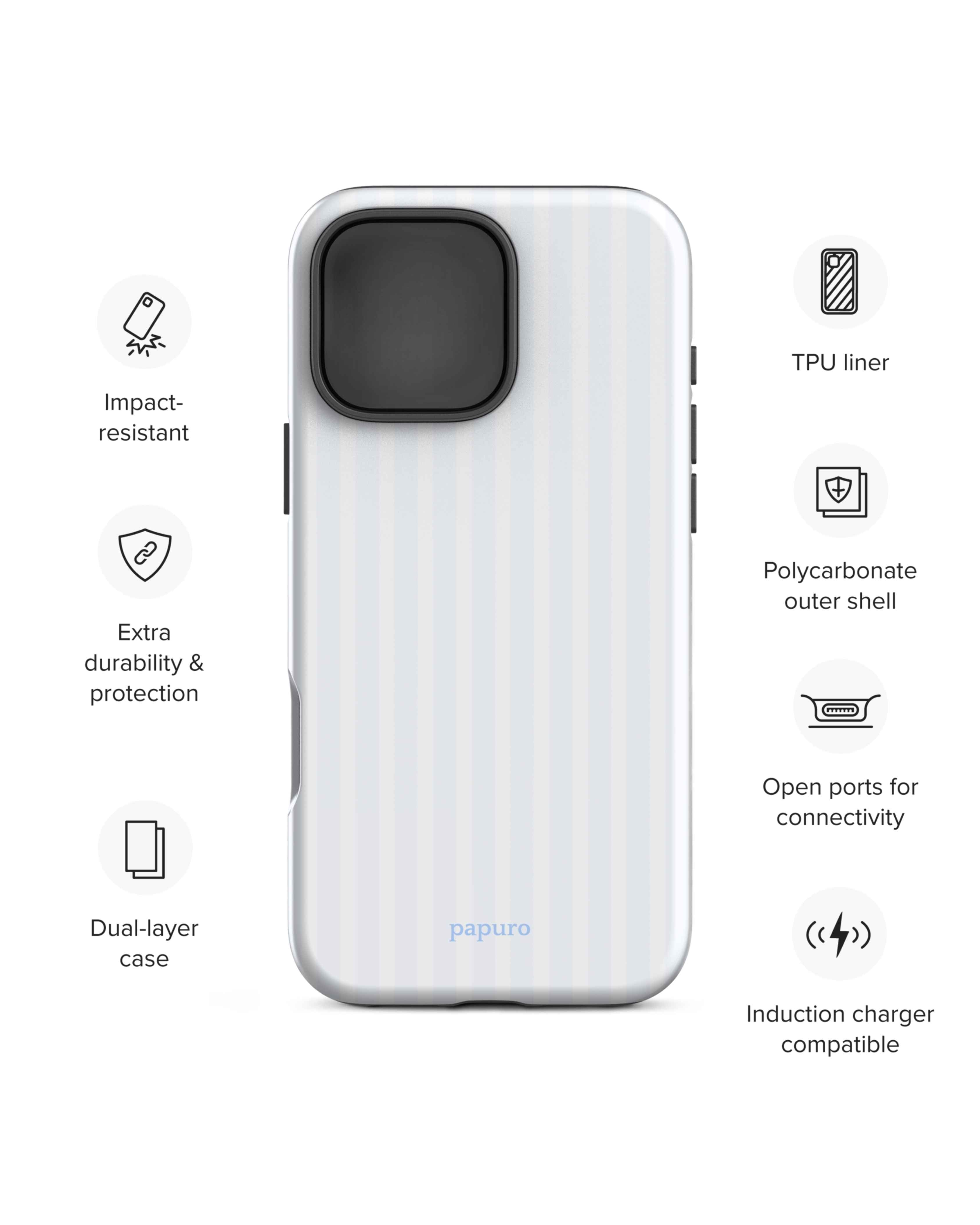 Preppy Baby Blue iPhone Case
